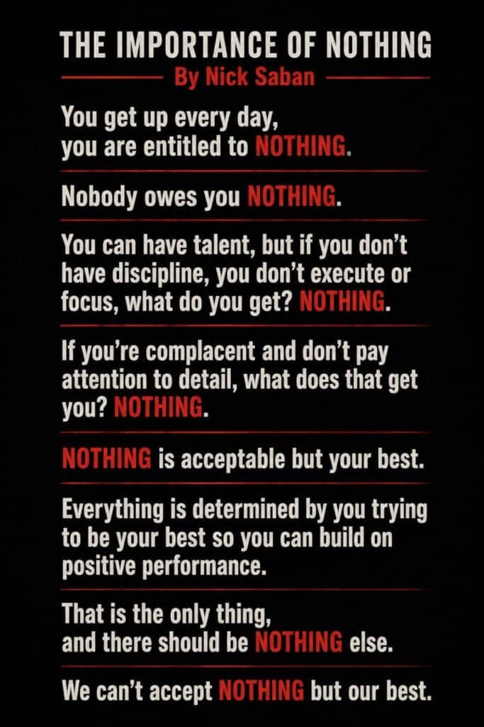 Nick Saban Nothing Speech