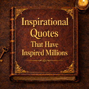 Image of old book with the title inspirational quotes